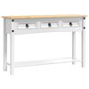 vidaXL End Table Corona White 114 x 34.5 x 73 cm Solid Pine Wood