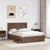 vidaXL Bed Frame with Drawer Brown Oak 140 x 200 cm Engineer Wood