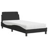 vidaXL Bed with Mattress "Dover" Black Single Velvet