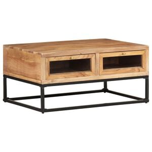 vidaXL Coffee Table | Natural wood | Solid acacia wood, powder-coated steel