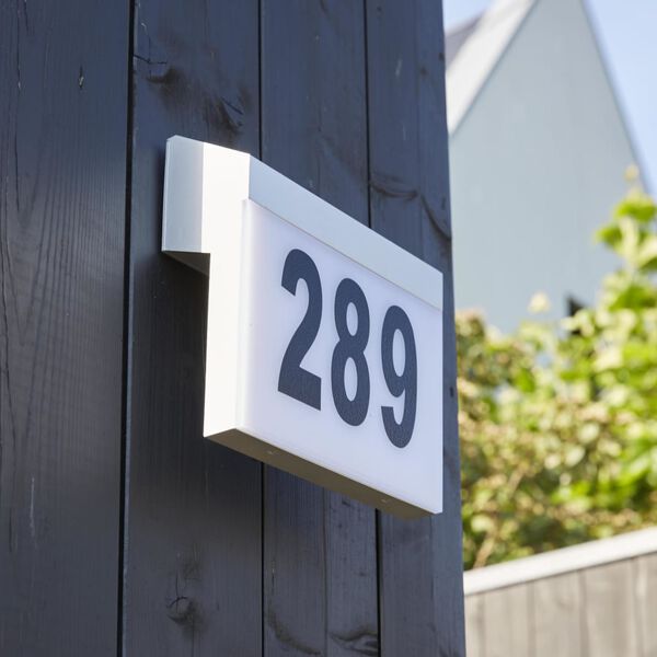 Luxform Solar LED House Number Wall Light Cornwall White 34106