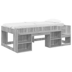 vidaXL Kids'Bed Frame with Storage Grey Sonoma 75 x 190 cm
