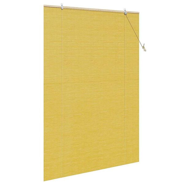 vidaXL Roller Blind with Curtains Manual Yellow 150 x 220 cm Bamboo