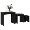 vidaXL Coffee Table 3 pcs Black Oak Engineered wood