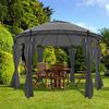vidaXL Gazebo with Curtains Round 3.5x2.7 m Anthracite