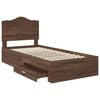vidaXL Bed Frame with Headboard Brown Oak 75 x 190 cm Engineered Wood