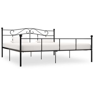 vidaXL Bed Frame without Mattress Black Metal 180x200 cm Super King