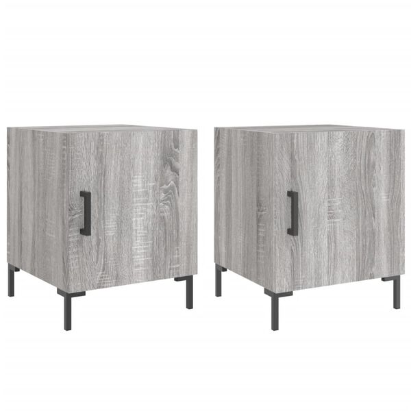 vidaXL Bedside Cabinets 2 pcs Grey Sonoma 40x40x50 cm Engineered Wood
