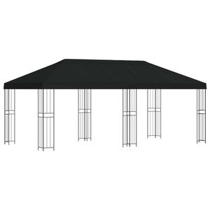 vidaXL Garden Gazebo 6 x 3 m Black Polyester and Steel 190 gsm