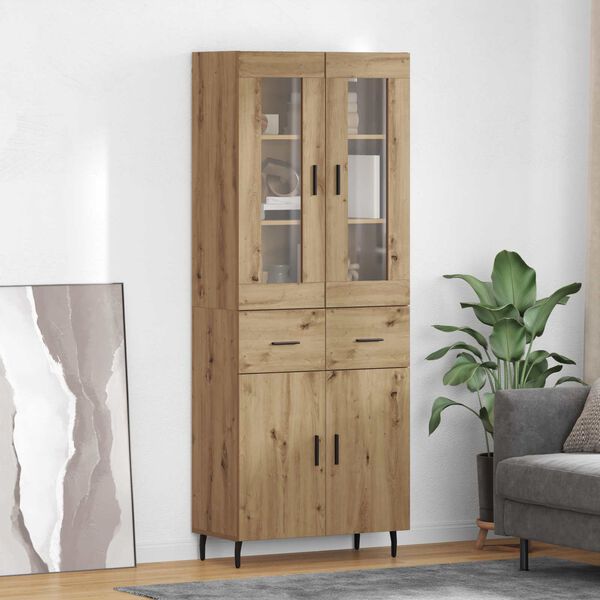 vidaXL Highboard with Drawer 2 pcs Artisan Oak Engineered Wood