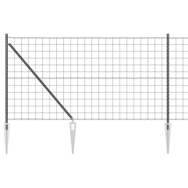 vidaXL Fence with Post Grey 1 x 10 m Steel