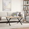vidaXL Coffee Table X-Frame 80x80x45 cm Solid Wood Pine and Steel