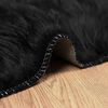 vidaXL Faux Sheepskin Rug Tafalla Black 240 x 240 cm Polyester
