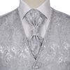 Men's Paisley Wedding Waistcoat Set Size 52 Silver