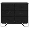 vidaXL Chest of Drawers 2 pcs Black Oak 91 x 35.5 x 74.5 cm