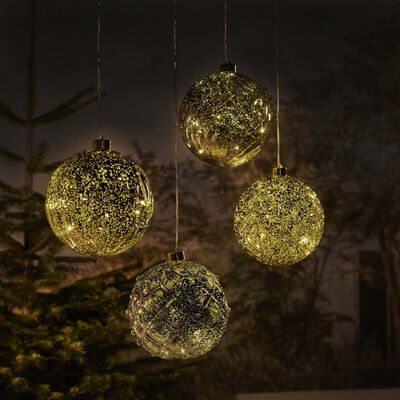 Luxform Battery LED Hanging Lamp Ball Swirl Gold