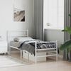vidaXL Metal Bed Frame without Mattress with Footboard White 80x200cm