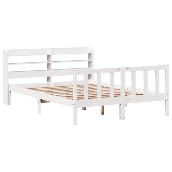 vidaXL Bed Frame without Mattress White 120x200 cm Solid Wood Pine