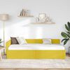 vidaXL Corner Bed Frame with Headboard Yellow 90 cm x 190 cm Velvet