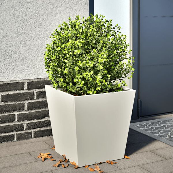 vidaXL Garden Planter White 40x40x40 cm Steel