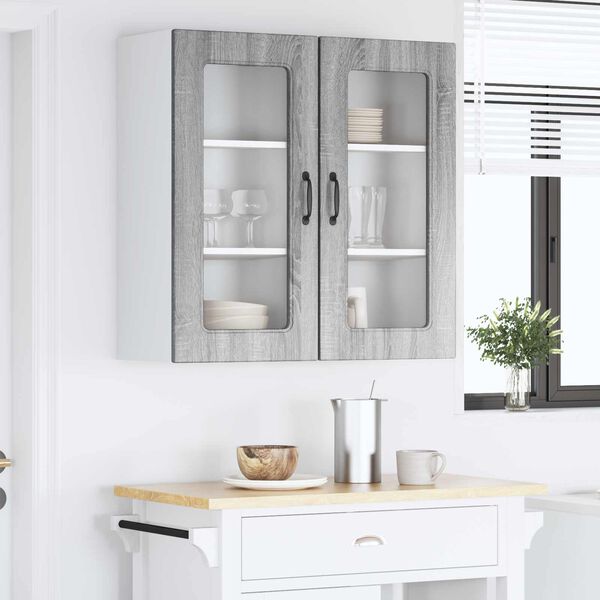 vidaXL Kitchen Cabinet Kalmar 2 pcs Grey Sonoma 40 x 31 x 80 cm