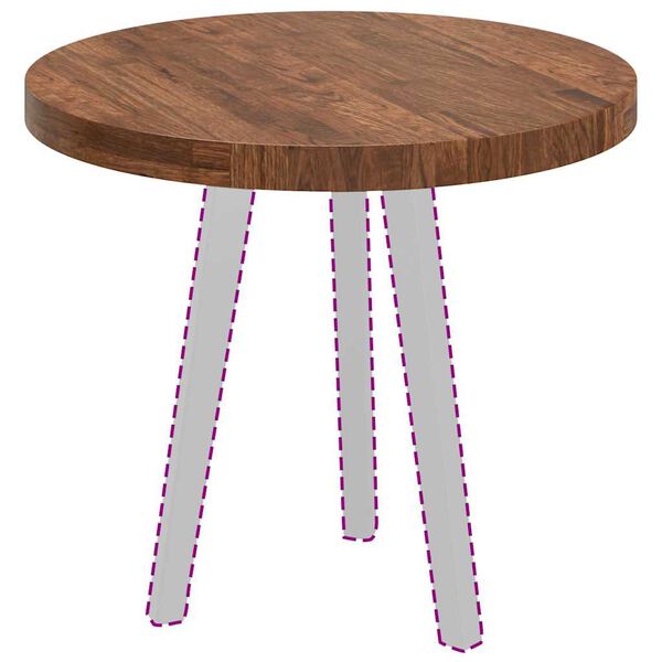 vidaXL Table Top Dark brown Ø 60 x 4 cm Solid oak wood