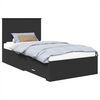 vidaXL Bed Frame Black and Silver 90 x 200 cm Engineered Wood