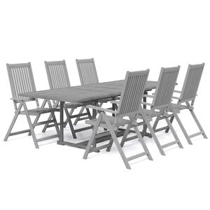 vidaXL 7 Piece Garden Dining Set Solid Wood Acacia
