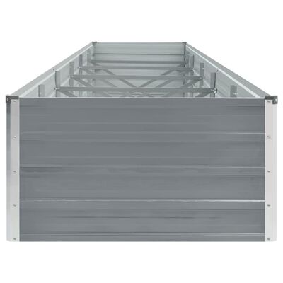 vidaXL Garden Raised Bed Galvanised Steel 480x80x45 cm Grey