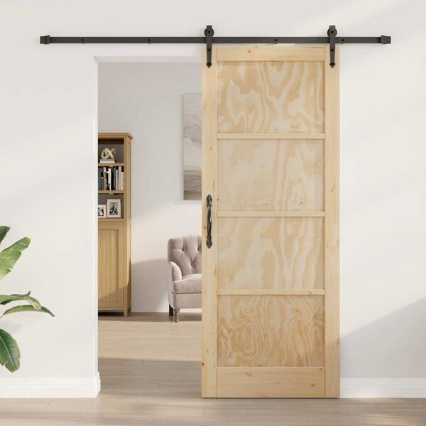 vidaXL Sliding Door ORKDAL Brown 83 x 211 cm Solid Pine Wood