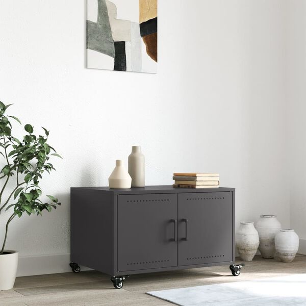 vidaXL Coffee Table Black 68x50x43.5 cm Steel