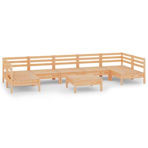 vidaXL 8 Piece Garden Lounge Set Solid Wood Pine