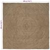 vidaXL Area Rugs Square Grey 300 x 300 cm Jute