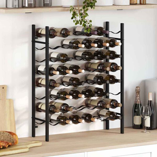 vidaXL Wine Rack for 48 Bottles Black Metal