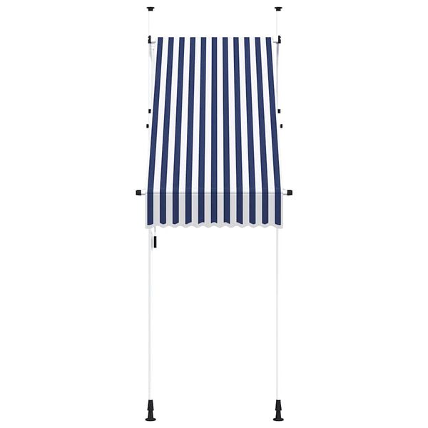 vidaXL Manual Retractable Awning 100 cm Blue and White Stripes