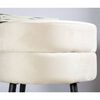 Venture Home Pouffe Pot 40x40x40 cm Velvet Black and Light Beige