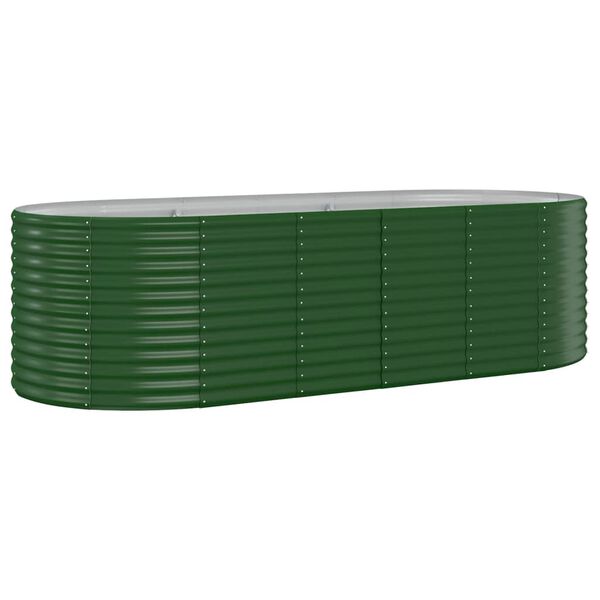 vidaXL Garden Raised Bed Galvanised Steel 249x100x68 cm Green