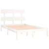 vidaXL Bed Frame without Mattress White 160x200 cm Solid Wood