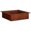 vidaXL Fire Pit Ring Rusty 100 x 100 x 25 cm Weathering Steel