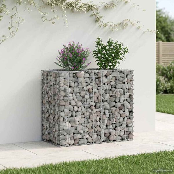 vidaXL Gabion Raised Bed Silver 90 x 50 x 80 cm Galvanised Steel