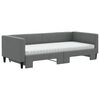 vidaXL Daybed with Trundle and Mattresses Dark Grey 90x190 cm Fabric