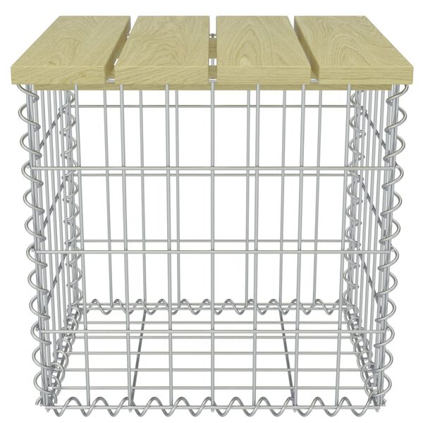 vidaXL Garden Footstool 40x40x45 cm Galvanised Steel Pinewood