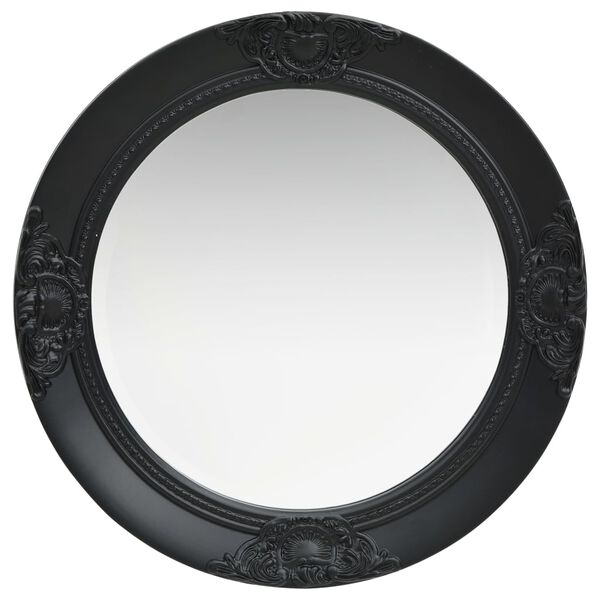 vidaXL Wall Mirror Baroque Style 50 cm Black