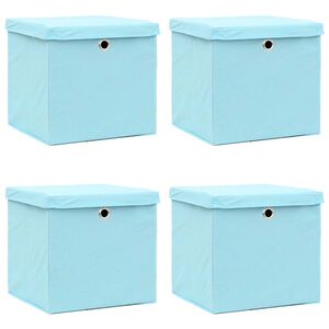 vidaXL Storage Box | Set of 4 | Baby blue | Non-woven fabric | Medium