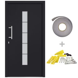 vidaXL Front Door Aluminium and PVC Anthracite 100x200 cm