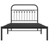 vidaXL Metal Bed Frame without Mattress with Headboard Black 100x200cm