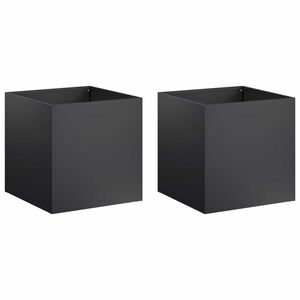 vidaXL Garden Planter 2 pcs Black 25 x 25 x 25 cm Cold-rolled Steel