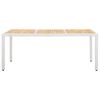 Garden Table White 190x90x75 cm Poly Rattan and Solid Acacia Wood