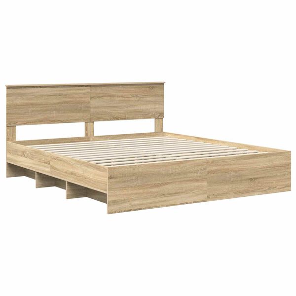 vidaXL Bed Frame Sonoma Oak 180 x 200 cm Engineered Wood