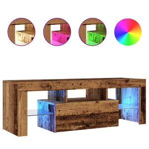 vidaXL TV Cabinet with LED Lights Old Wood 120x36.5x40 cm Engineered Wood